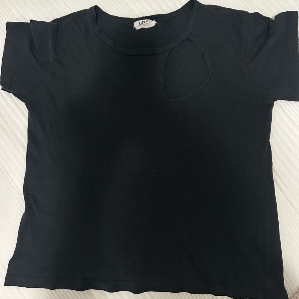 LNA Black cut out tee shirt